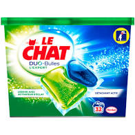 Le Chat Lessive Duo Bulle Expert x 32 Lavages